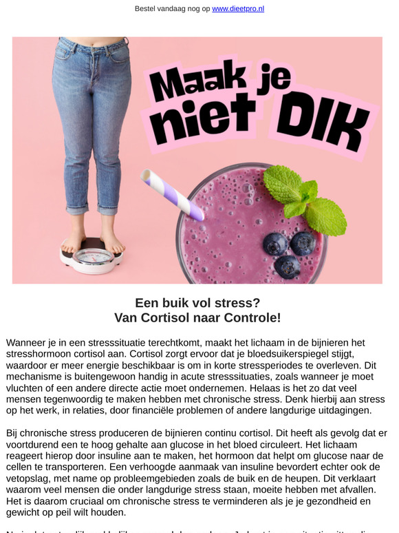 Een buik vol stress...overgewicht door stress!