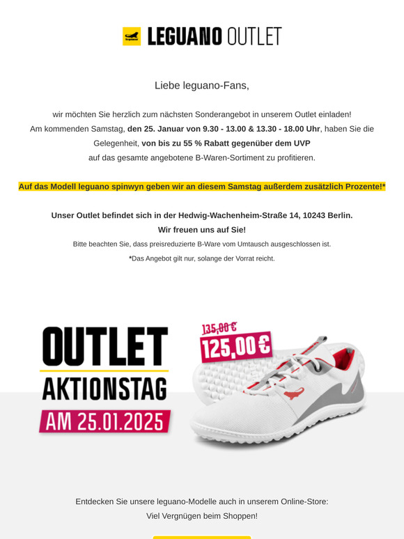 Am 25.01.2025  ist der nächste Aktionstag im Outlet Berlin