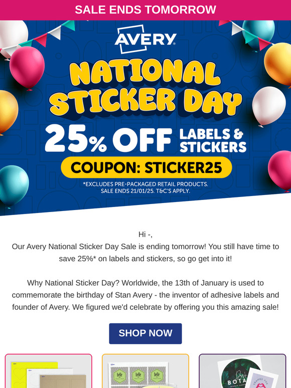 25% Off Sale - Ends Tomorrow