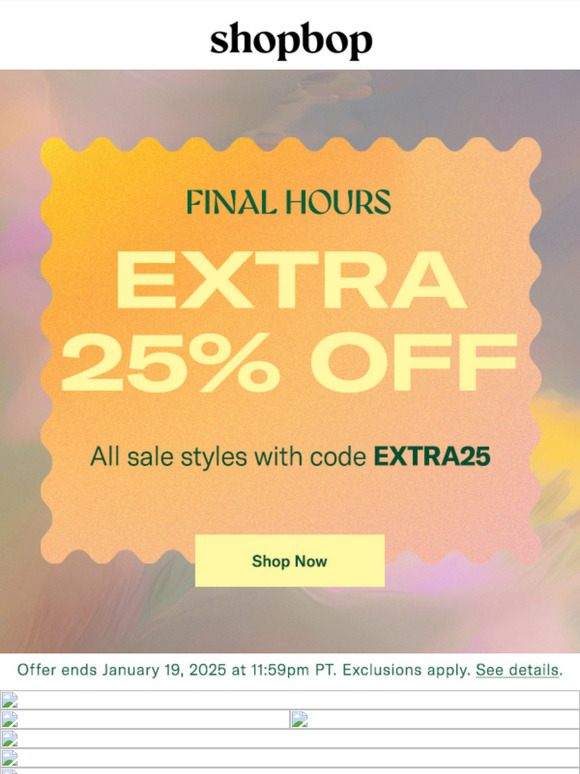 Final hours: sale on sale