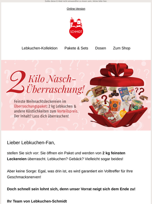 😍 Jetzt wirds lecker: 2 kg Überraschung sichern!