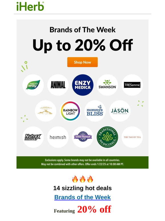 ⭐ Up to 20% off Nature’s Way, Animal, Traditional Medicinals, Jason Natural, and more!