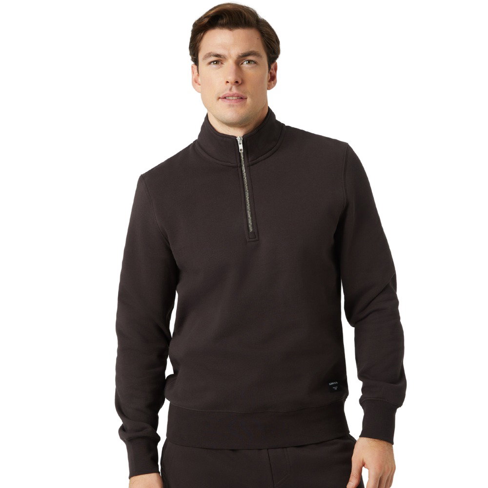 Björn Borg Centre Fleece Pullover mit halbem Reißverschluss - Braun