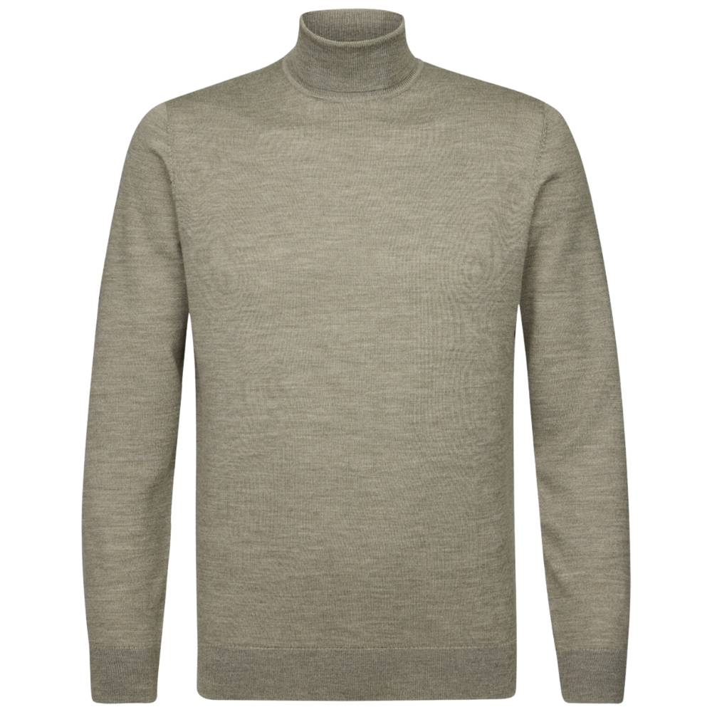 Profuomo Rollkragenpullover aus Merino Wolle - Grün