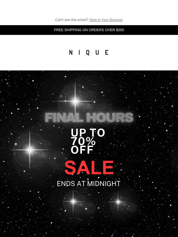 SALE ENDS TONIGHT