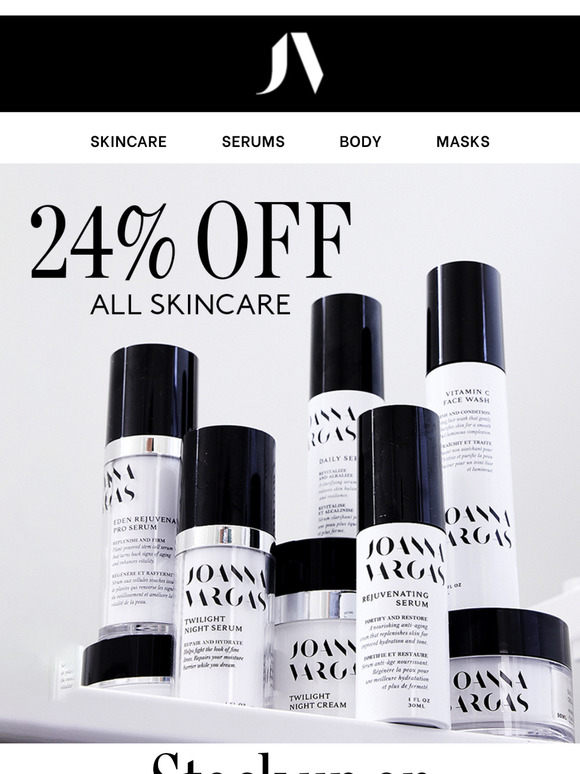 Don't miss out on 24% off all skincare