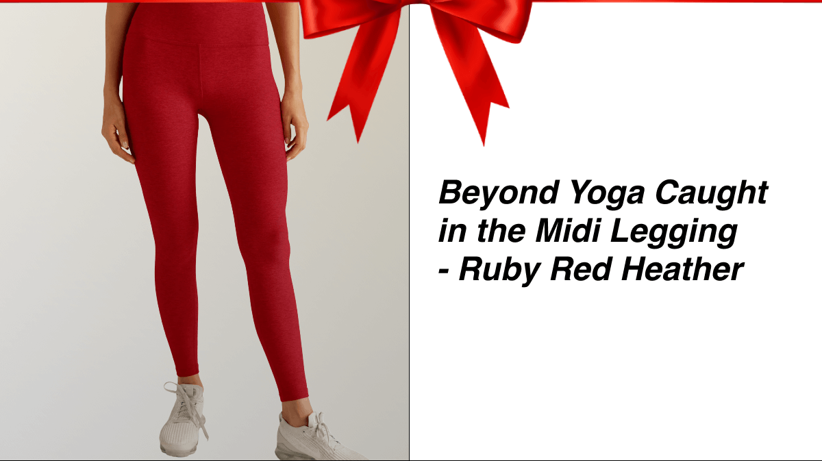 Beyond Yoga Caught in the Midi Legging  - Ruby Red Heather