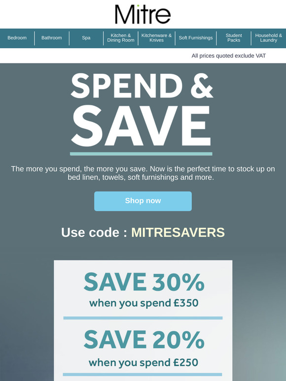 Save while you spend with Mitre!