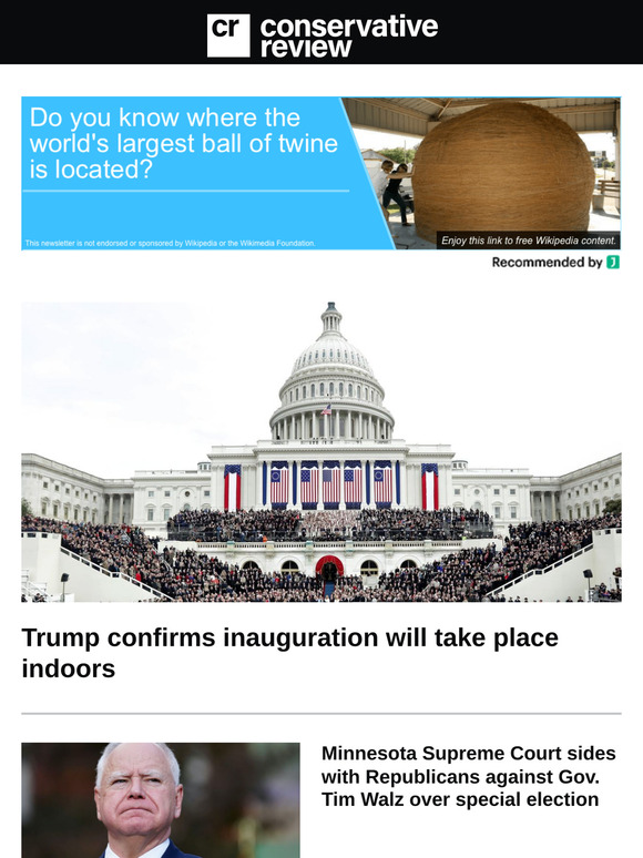 Trump confirms inauguration will take place indoors