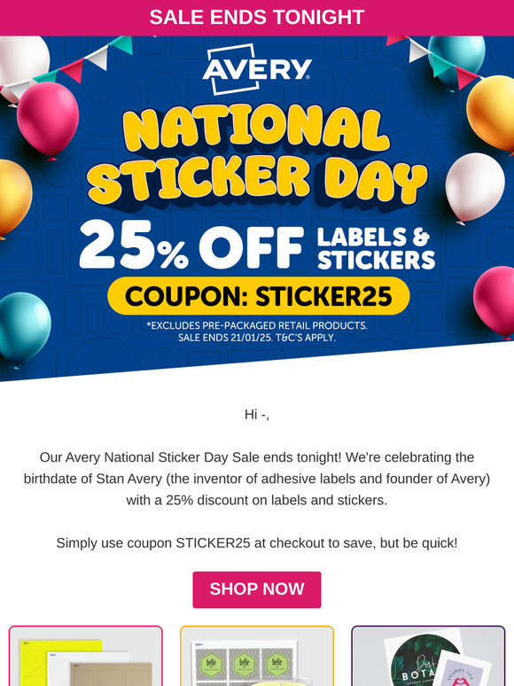 25% Off Sale - Ends Tonight
