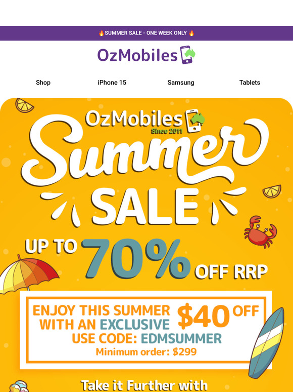 G'day —! Summer's here and we have exclusive discount codes just for you! - Hurry, the sale ends in a week ☀️😎