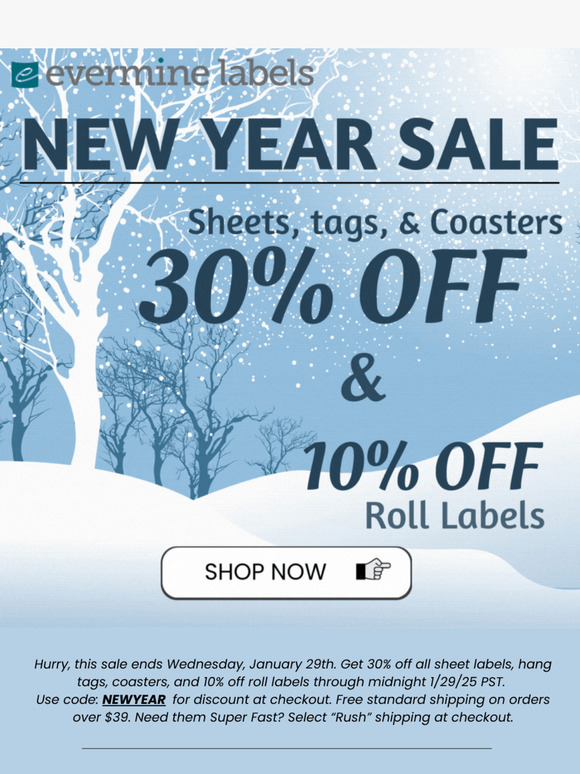 NEW YEAR SALE - 30% OFF SHEETS, TAGS, COASTERS