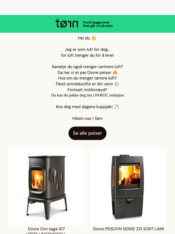 Dovre peisovn 🔥 Flexit Silent Eco 💨 og billig PAROC!