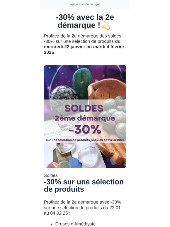 SOLDES : -30% avec la 2e démarque !