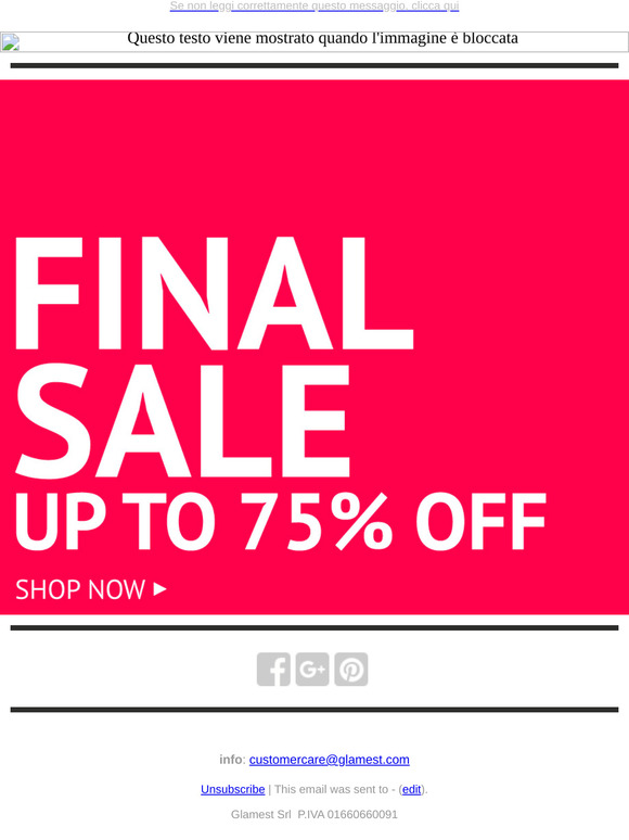 Final Sale up to 75% off