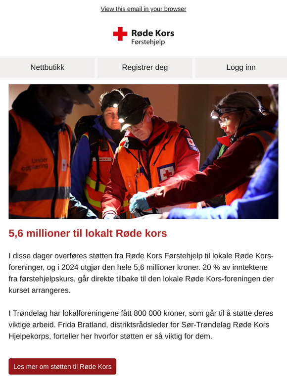 Vi overfører 5,6 millioner i støtte til lokalt Røde kors ⛑️