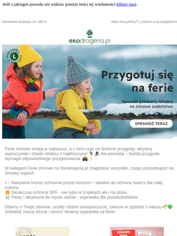 🎿❄️ Zimowe Ferie z Ekodrogerią! ❄️🎿