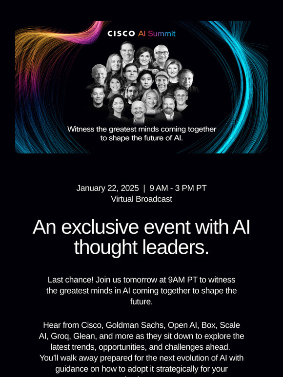 Last Chance! Cisco AI Summit starts tomorrow