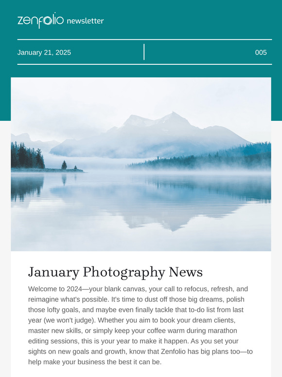 Zenfolio Snapshots Newsletter: New Year, Big Dreams!