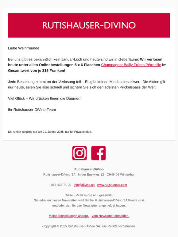 Grosse Champagner-Verlosung!