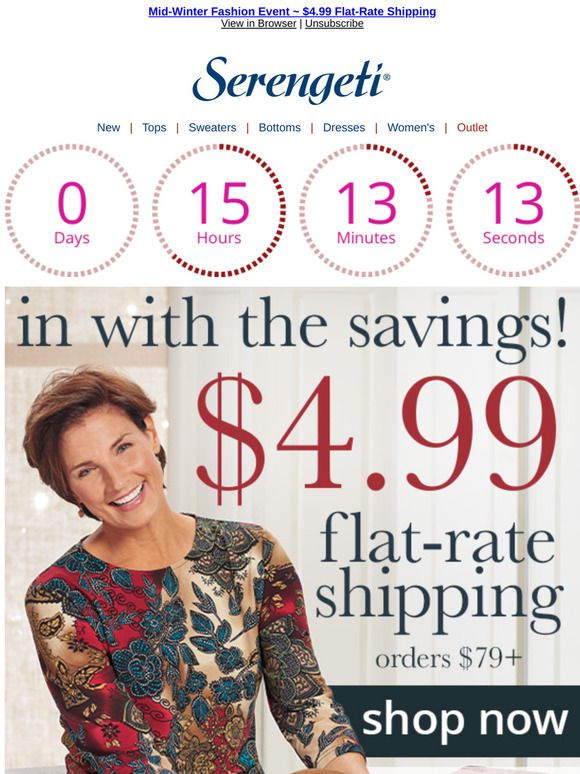 Mid-Winter Savings...Extra Day for $4.99 Shipping - Ends Tonight!