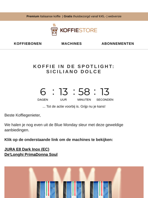 Korting op 3kg Caffe Coronel Siciliano Dolce koffiepakket☕