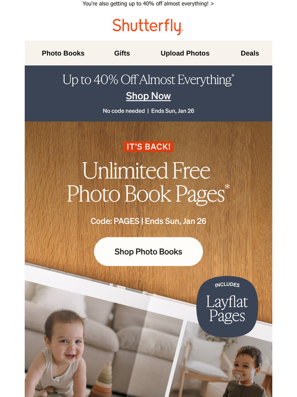 Shutterfly UNLIMITED FREE Photo Book Pages this Customer Favorite Is 