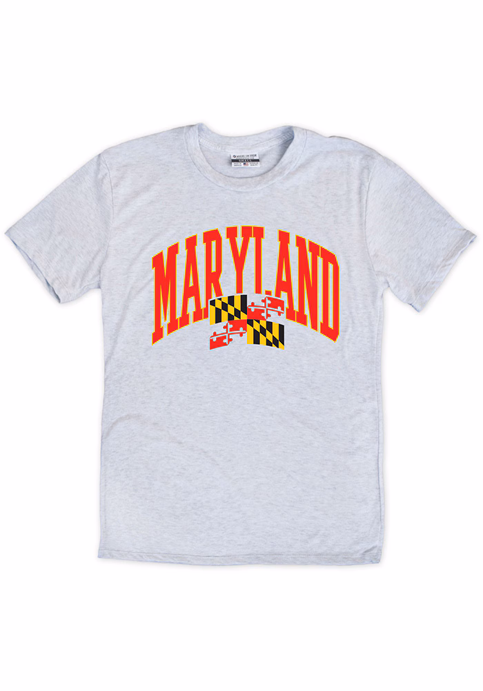 Maryland Grey Arch Wordmark Short Sleeve Fashion T Shirt