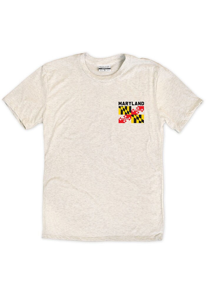 Maryland Oatmeal Flag Short Sleeve Fashion T Shirt