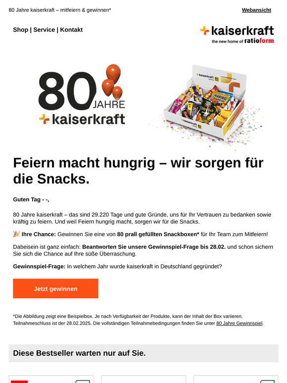 🎉Ihre Chance auf 1 Gratis-Snackbox fürs Team