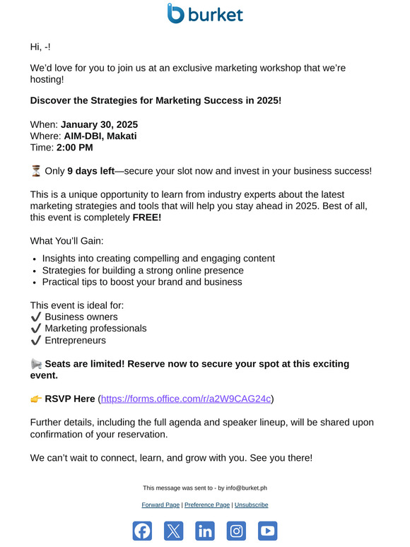 Join Us for an Exclusive Marketing Event for You!