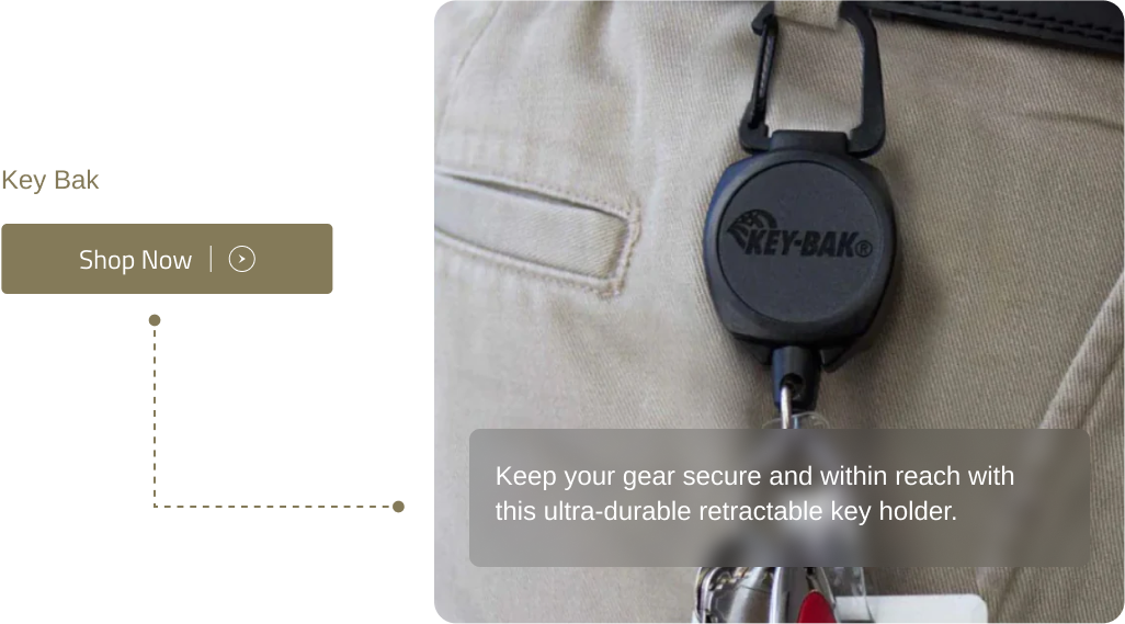 Key-Bak Sidekick 24" Kevlar Cord Retractable Keychain & Badge Holder