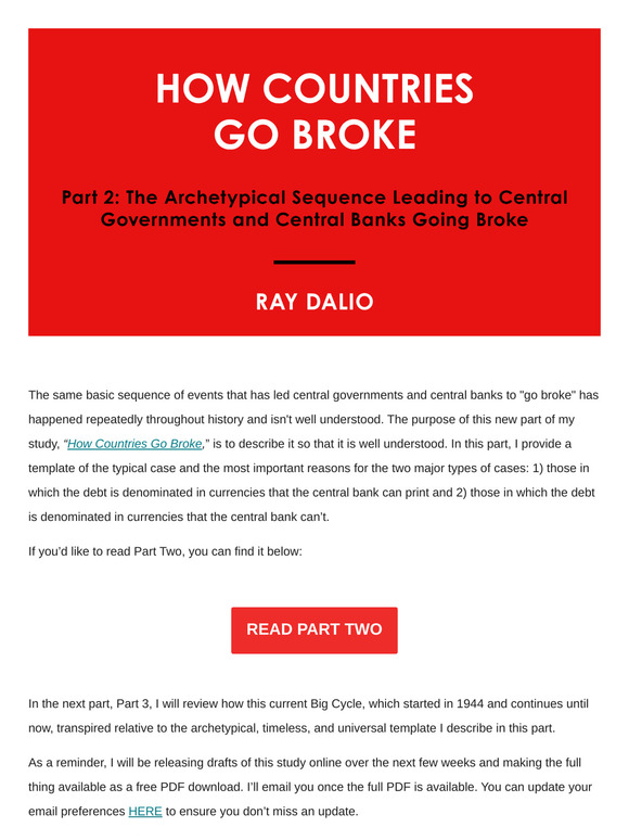 Part 2: The Archetypical Sequence Leading Central Governments and Central Banks to Go Broke