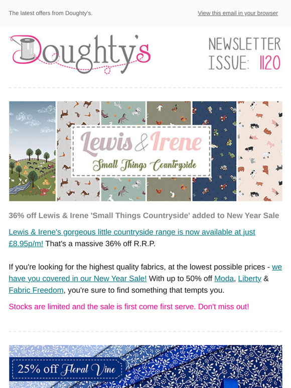 36% off Lewis & Irene 'Small Things Countryside' added to New Year Sale + Brighton Roadshow.
