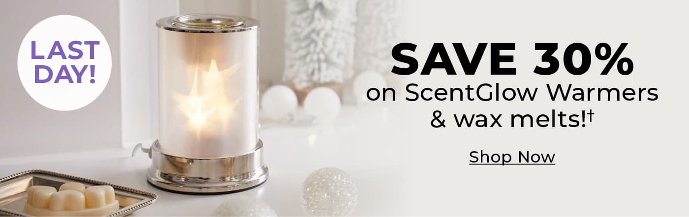 Save 30% on Scent Glow warmers & wax melts