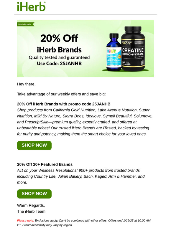 ⭐ 20% Off iHerb Brands and More