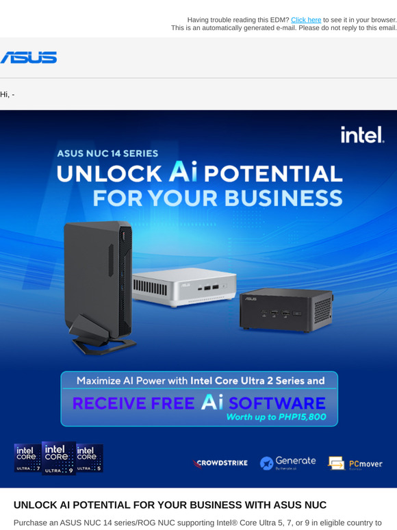 UNLOCK AI POTENTIAL FOR YOUR BUSINESS WITH ASUS NUC