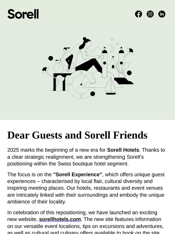 Experience Sorell Hotels in a new way - eclectic, genuine, committed!