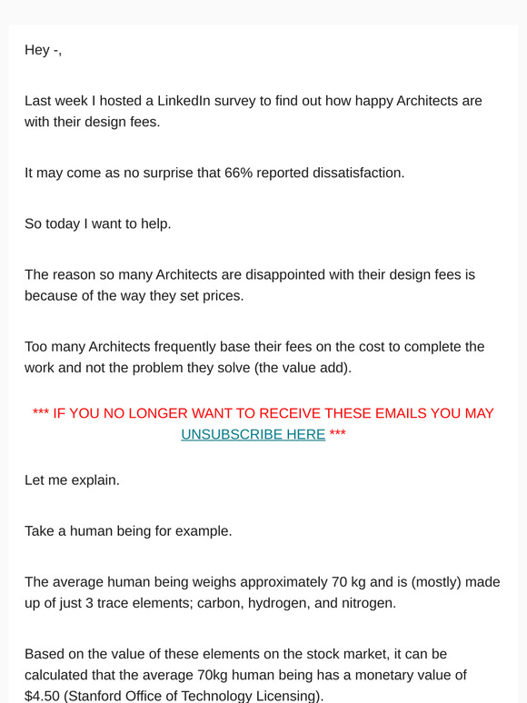 66% of Architects are dissatisfied with their Design Fees