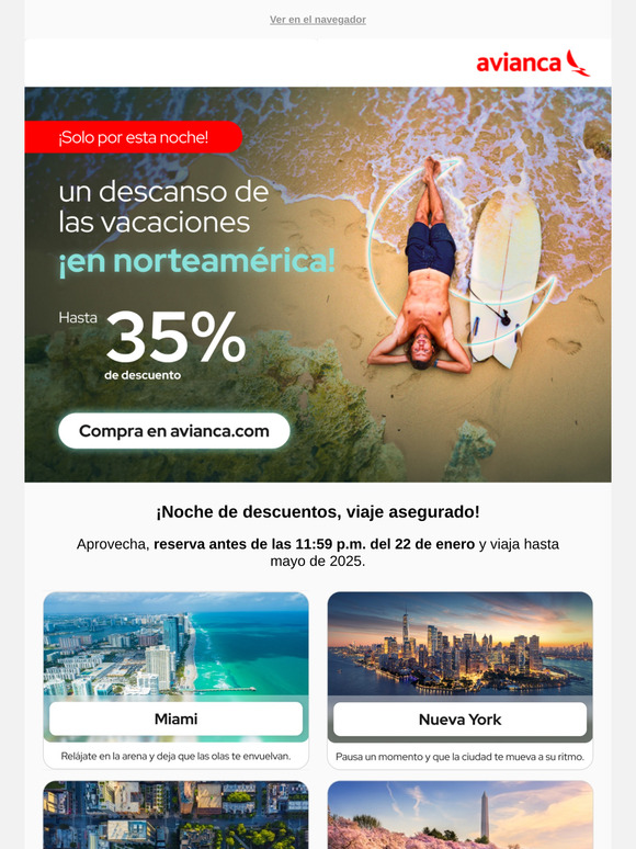 🌙 ¡Solo por esta noche! Hasta 35% DCTO ✈️💫