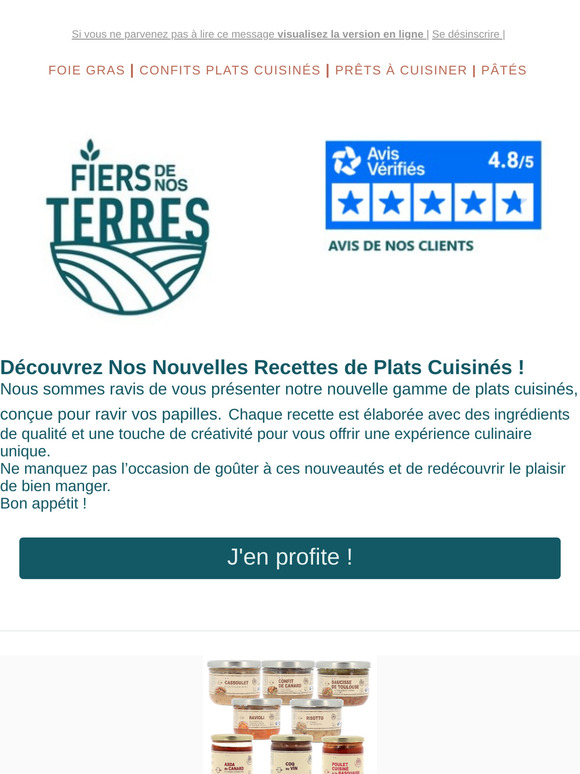 Nouveaux plats cuisinés à découvrir
