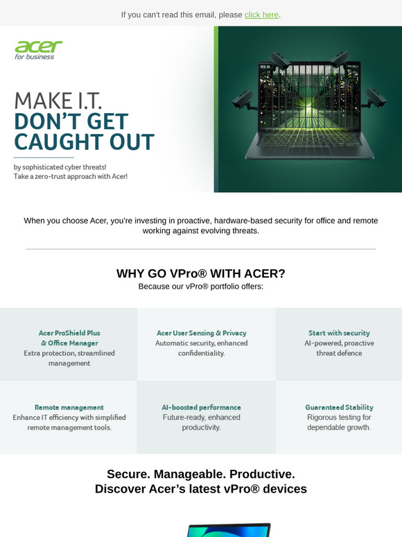 WHY GO VPro® WITH ACER?