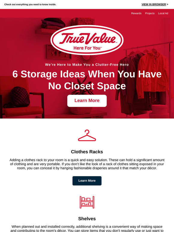 ✔️ 6 Storage Ideas When You Have No Closet Space