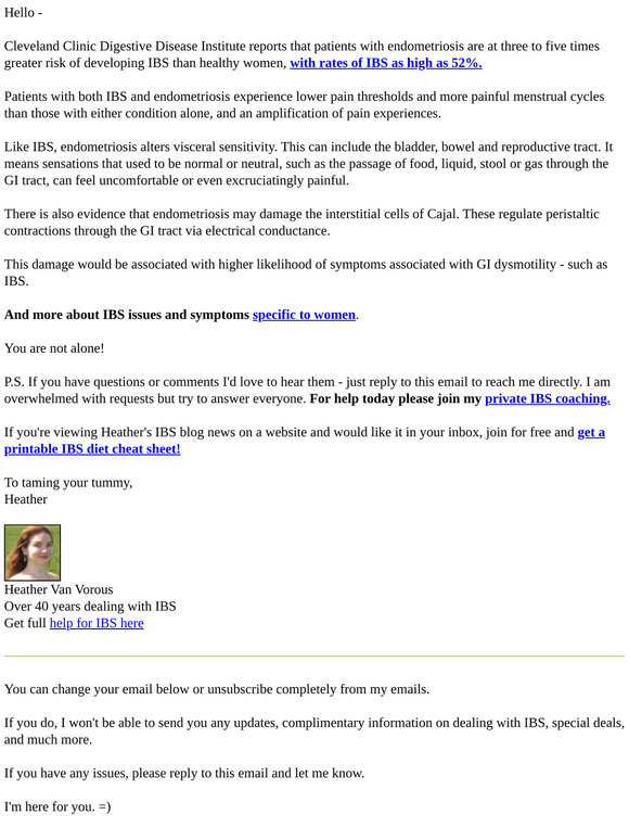 IBS news flash. Endometriosis impact on gut and link to IBS vastly underrecognized