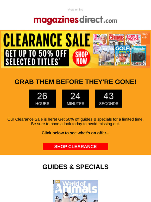 LAST CHANCE: 50% off guides & specials