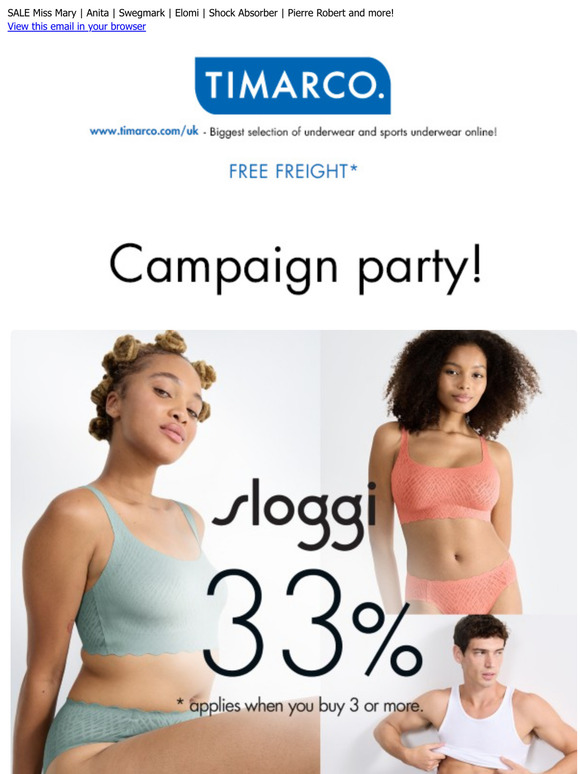 CAMPAIGN PARTY! 🎈Sloggi 33% | Triumph 25% and more!