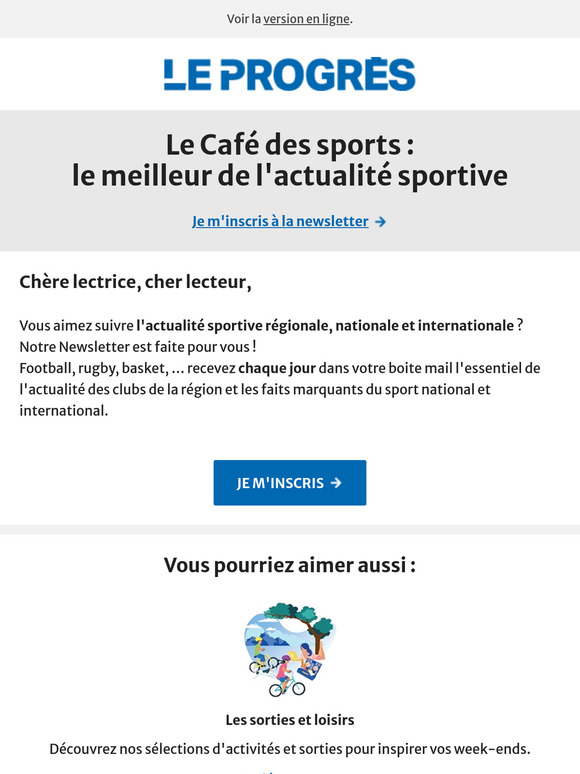 Découvrez notre newsletter 100% sport !