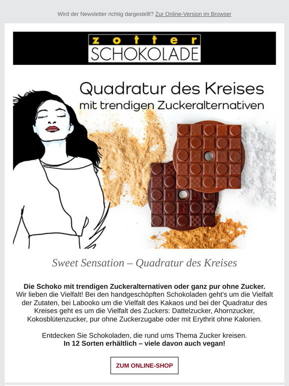 Zuckeralternative Schokoladen von Zotter 🍫