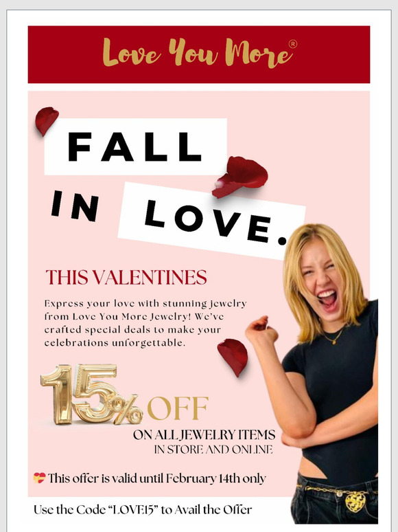 15% off Love You More ♥️ This Valentines !!