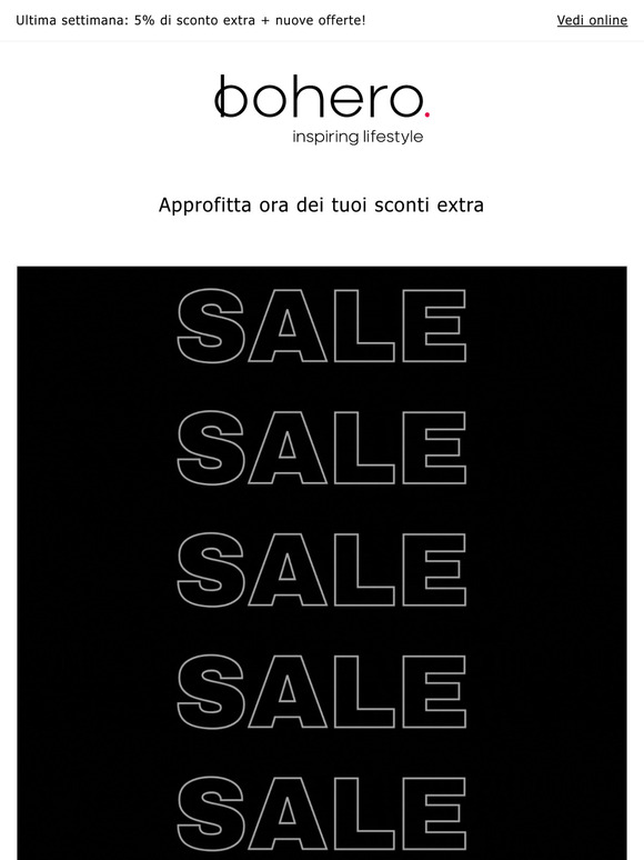 Ultima settimana: 5% di sconto extra + nuove offerte!